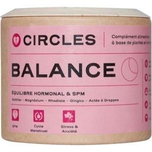 Compl&eacute;ment SPM Femme Gattilier &ndash; Circles BALANCE | Rhodiole & Magn&eacute;sium &ndash; D&eacute;r&egrave;glement Hormone &oelig;strog&egrave;ne - &Eacute;quilibre Hormonal, Cycle R&eacute;gulier, Sympt&ocirc;mes SPM | 60 G&eacute;lules (Circles &bull; Better Womanhood, neuf)