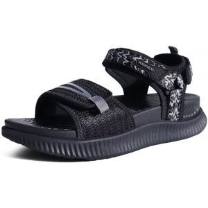 KuaiLu Sandales Randonn&eacute;e Femmes Sport d'ext&eacute;rieur Confortable Orthopedique Soutien Vo&ucirc;te Plantaire R&eacute;glables Cuir Trekking Sandale Randonnee L&eacute;ger Ouverte Antid&eacute;rapante Marche Sandales Noir 43 (KUAILU-XYL, neuf)