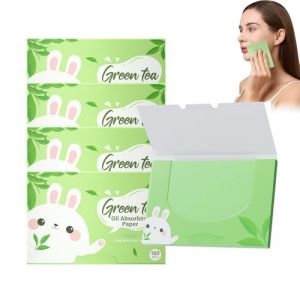 Lot de 500 feuilles de papier buvard pour le visage - Papier blott pour soins de la peau grasse - Feuilles naturelles absorbantes d'huile - Papier buvard pour hommes et femmes (vert) (OuMeiLe-EU, neuf)