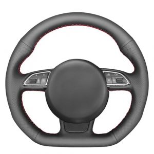 MEWANT Housse de volant cousue &agrave; la main pour Audi A1 2016-2018/A3 2012-2016/A4 2012-2015/A5 2012-2016/A5/A6/A7/Q3/Q5 (8R)/S1/S3/S4/S5/S6/S7/SQ5/RS 3 (8 V) / RS 4 (B8)/RS 5/RS 6 (C7)/RS 7 (G8) /RS Q3 (MooventAccessories, neuf)