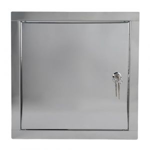 ADGO - Trappe de Visite 50x50, Porte de Visite, Trappe de Service pour Inspection et Recouvrement, M&eacute;tal, Montage Horizontal et Vertical - Acier inoxydable, avec serrure (ADGOsklep, neuf)