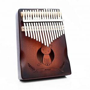 Hearda Kalimba 17 clés Instrument de Musique, Portable Pouce Piano Africain Marimba Kalimba Cadeau Kit avec Accordeur pour Enfants Débutant Amateurs de Musique Adultes (Chat) (Hearda, neuf)