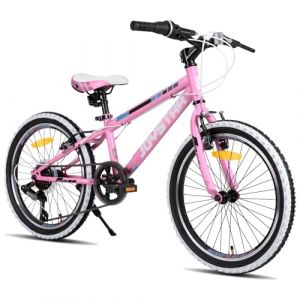 JOYSTAR Lubbock Vélo 20 pouces pour garçons et filles âgés de 7 à 11 ans VTT Hardtail pour enfants avec 7 vitesses, rose (Sugoo-EU, neuf)