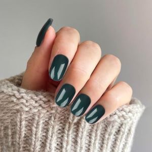 24 Faux ongles, faux ongles courts avec colle, ongles &agrave; presser, ongles &agrave; coller amovibles pour No&euml;l, Halloween, femmes, filles, accessoires pour le nail art (vert) (VLYX FR, neuf)