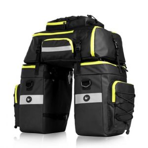 tamthy 3-in-1 Sacoche Velo Porte Bagage Arriere Multifonction Imperméable Sacoche Velo Grande Capacité Sac Velo avec Housse Imperméable, Sac à Dos pour VTT/Outdoor Voyage/Sport (smaillong, neuf)
