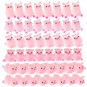 Loimol Mini cochons, 100 pièces, 6 Styles, adorables, phosphorescents, en résine, Miniatures décoratives pour Table, bonsaï, Plantes en Pot, Maison de poupée. Figurines de Cochon en résine. (Uxxu, neuf)
