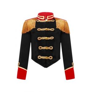 Yruioon Fille V&ecirc;tements De Cirque Ringmaster Cosplay Veste Cirque Blousons Avec Tassel Pour Carnaval F&ecirc;te Journ&eacute;e Soir&eacute;e Th&egrave;me No&euml;l Dompteuse 3-16 Ans Noir 15-16 ans (Yruioon, neuf)