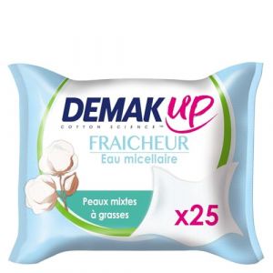 Lingettes Démaquillantes Eau Micellaire Coton pour Peaux Normales DEMAK'UP - le paquet de 25 Lot De 3 - Par Lot (Marché Parisien, neuf)