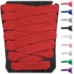 UamGlsob Lacets en Coton de 15 mm pour Puma Suede XL Sneaker, Lacets Extra Larges et Plats pour Chaussures de Skate et Baskets (Red, 54Inch/140cm) (UamGlsob FR, neuf)