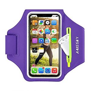 Brassard de Sport avec Airpods clé de Voiture Poche Zippée,Brassard de téléphone résistant à l'eau pour iPhone 15/14/14 Pro Max/13 Pro/12 Pro Max/XR/XS Smartphone Running Brassard 6.8" (1617 EU, neuf)