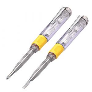 Eightwood Testeur de Tension Testeur de secteur Tournevis Électrique Testeur Stylo Électrique Testeur Tension 220v Tournevis à Fente Electrify Détecteur Volt Testeur Électrique 100-500V (Lot de 2) (RFSolution, neuf)
