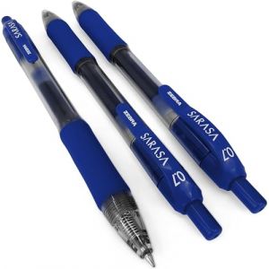 Zebra Sarasa Lot de 3 stylos roller r&eacute;tractables &agrave; encre gel 0,7 mm Encre bleue (OMGHC., neuf)