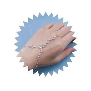 Cimenexe Bracelet de Doigt en Cristal de Boh&ecirc;me Bracelet d'Esclave en Couches Argent Cz Pav&eacute; Bague Bracelet Plage Bague Main Cha&icirc;ne Bracelet Bijoux pour Femmes et Filles Cadeaux (Cimenexe, neuf)