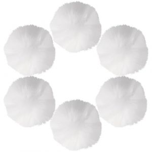 6 Pi&egrave;ces Pompons, Rond Pompon Fausse Fourrure Balls, 7cm Color&eacute;s Ponpon Duveteux D&eacute;corer pour Bonnet &eacute;charpes Sac Arbre de No&euml;l Porte-Cl&eacute;s Pompom Accessoires 3 Couleurs (Blanc) (yuwangwang, neuf)