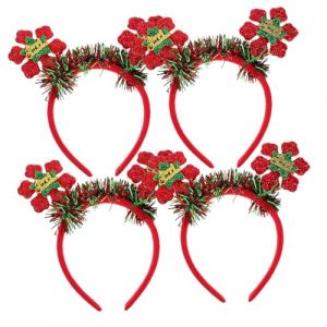 FRCOLOR 8 Pièces cerceau de cheveux en forme de flocon de neige couvre-chef de fête bandeaux fille cerceau de cheveux en bois de renne de Noël coiffe de fête cerceau de cheveux de noël (White Beach, neuf)