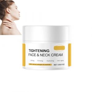Crème raffermissante pour le cou, crème raffermissante pour le visage et le cou au rétinol et au collagène, hydratante, réduit les rides, ridules et double menton, raffermit la peau relâchée (1pcs) (henanningmeng, neuf)