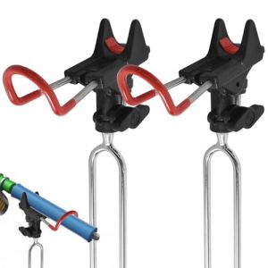 Homirty 2 Pi&egrave;ces Porte Canne &agrave; P&ecirc;Che pour P&ecirc;che, Support Canne a Peche en Acier Inoxydable R&eacute;glable &agrave; 360&deg;, Support Universel pour Canne &agrave; P&ecirc;che, Repose-Canne &agrave; P&ecirc;che Enfichable (sacrejin, neuf)