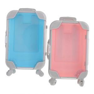 COLLBATH Lot De 2 Mini Valises Vides Pour Drag&eacute;es Petites Valises Bo&icirc;tes &Agrave; Bonbons Valises &Agrave; Roulettes En Plastique Transparent Support De Rangement Pour Bijoux Pour Mariage (Murdoffi, neuf)