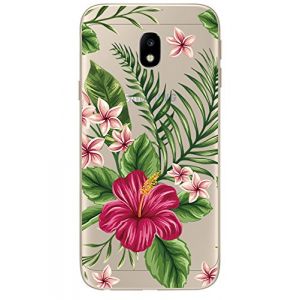 NOVAGO Compatible avec Samsung Galaxy J3 2017 J330 Coque Souple Anti Choc avec Impression (Bouquet Exotique) (NOVAGO-Vendeur PRO français, neuf)