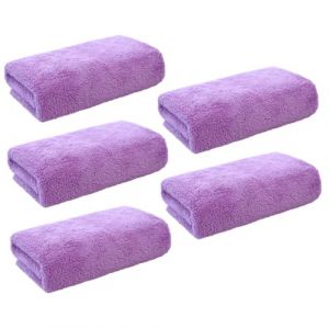 WRITWAA 5 Pièces Lingettes démaquillantes en microfibre de toilette doux du visage serviette exfoliante lingette demaquillante serviette pour le visage Violet,mauve (Saieli, neuf)