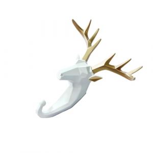 yuwqqoajv Pat&egrave;re en Forme d'animal en r&eacute;sine pour r&eacute;sine Longue dur&eacute;e, t&ecirc;te d'&eacute;l&eacute;phant, Crochet Mural, t&ecirc;te d'animal, pat&egrave;re, Or Blanc (cerf) (Kunyibotatoer, neuf)