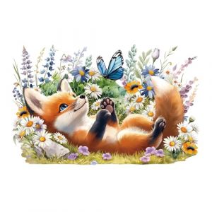 Joeyan Autocollant pour Meubles, Grand 42x30cm, Rub On Sticker Mignon Petit Renard, Autocollant de Transfert Esth&eacute;tique pour Bricolage & D&eacute;coration DIY sur Bois Verre M&eacute;tal Porcelaine Papie Plastique (JianYan, neuf)