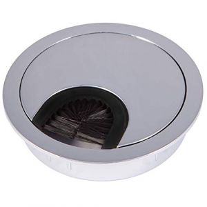 SOTECH 2 pièces Passages de câbles en métal chrome poli Dimension de perçage Ø 68 mm Bureau avec joint anti-poussière (S&O Handelsgesellschaft mbH, neuf)