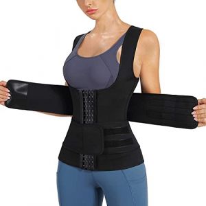 Gilet de sudation femme Débardeur minceur sauna néoprène Gaine Amincissante ventre plat vêtements de sudation sport, Noir, Taille L (Kumayes EU, neuf)