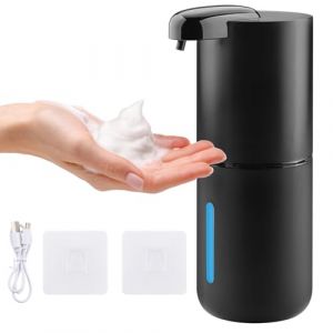 Behire Distributeur de Savon Automatique, 380ML Électrique Distributeur Savon Mousse Mural avec USB Rechargeable IPX5 Étanche Convient pour Cuisine, Salle De Bain, Ecole, Hôtel (MARI PARTNER Kft., neuf)