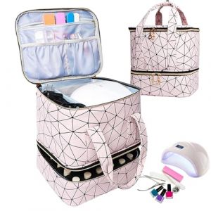 Étui du support de vernis à ongles - Sac d'organisateur, boîte de stockage à outils à ongles portable | Étui à ongles à double couche avec étui de séchoir à ongles pour 30 bouteilles Accesso (manyuao, neuf)