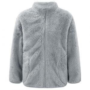 RUNQHUI Enfant Fille Garçon Blouson Polaire Chaud Veste Sweat Zippé Peluche Hiver Automne Décontracté Gris 3-4 ans (RUNQHUI, neuf)