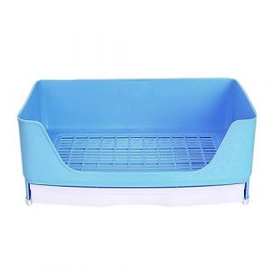 Folpus Lapin Liti&egrave;re Toilettes Fond Antid&eacute;rapant Nettoyage Facile Tiroir Portable Design Bunny Potty Pan pour Hamster Pet Supplies - Bleu (palehjvgv, neuf)