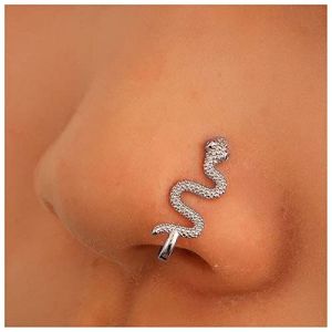 Cimenexe Anneau De Nez Punk Serpent Anneau De Nez Argenté Serpent Anneau De Nez Non Perçant Anneau De Nez Serpent Vipère Anneau De Nez Cerceau Bijoux Pour Femmes Et Filles Cadeaux (Cimenexe, neuf)