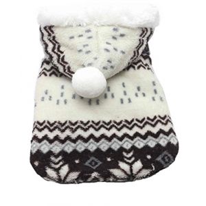 SAMGU Vêtements de Noël Hoodie Pull Manteau en Velours à Capuche pour Chien Motif Flocon de Neige Veste Gilet Color Marron Size Small (SAMGU-FR, neuf)