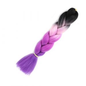 LYVQZPWLRla mode synth&eacute;tique, Extensions de cheveux synth&eacute;tiques de 60 cm for tresses, bleu et violet, au crochet(24inchesM66) (KanHuaDeY, neuf)