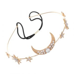 VICASKY Serre T&ecirc;te &Eacute;toile et Lune G&eacute;om&eacute;trique Bandeau Extensible Perle Ornement de Cheveux avec Motifs (Belicious Helper, neuf)