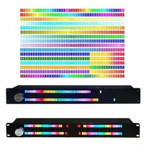 Analyseur de spectre musical LED 64 x 2 avec affichage du rythme lumineux VU m&egrave;tre avec commande vocale et entr&eacute;e de ligne pour la visualisation du son (StellarSage, neuf)