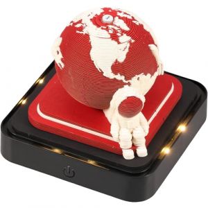 Calendrier de Bureau 2025 avec Lumière, Calendrier 3D Art Créatif, Memo Pad Papier Créatif, Bloc-notes 3D en Papier, Calendrier de Table pour Décoration de Compte à Rebours (Terre rouge) (xiangbaoshang, neuf)