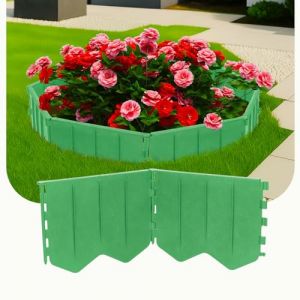GARDENIX Bordure de pelouse Facile à Installer - en Plastique Vert - 5,15 m - sans Creuser - Bordure de Parterre en Plastique recyclé - Flexible et Durable - Fabriquée dans l'UE (GARDENIX, neuf)