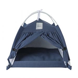 Tente pour Chat Chien Tente Tipi Portable pour Chat Lit Tente Exterieur Interieur Niche avec Coussin Double Face Tente Animaux De Compagnie pour Balcon Jardin Salon Voyage Lit Chiots Chaton (IBlueloveruk, neuf)