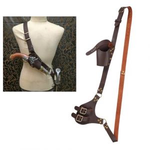 Ceinture m&eacute;di&eacute;vale en cuir avec &eacute;tui pour &eacute;p&eacute;e, poignard, grenouille, costume d'Halloween, chevalier, guerrier, pirate, &eacute;p&eacute;e, poignard, grenouille, &eacute;tui r&eacute;glable, ceinture d'&eacute;paule punk, LARP, (Gudingdang, neuf)