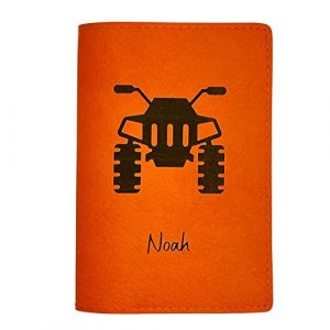 Porte Carte Grise Personnalisé, Pochette Made in France, Étui 100% Personnalisable, Protège Carte Grise Voopies, Protection Carte Grise Cuir. (Orange) (Voopies, neuf)