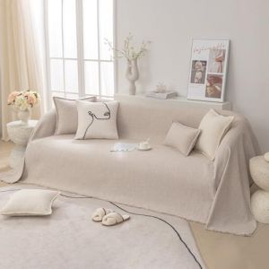 VanderHOME Housse de Canap&eacute; en Lin 1/2/3/4 Places, Couverture Canape Respirante Et Confortable, Jet&eacute; de Canap&eacute; Antid&eacute;rapant, Housse de Canape C&acirc;line 180 * 260cm-Th&eacute; au Lait (LIGO S.R.L., neuf)