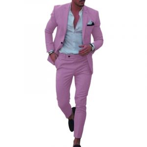 Costume Homme 2 pièces, Costume Homme en Lin 2 pièces, adapté pour Mariage, fête d'affaires, Veste de Costume élégante et Confortable et Pantalon (Driohan⭐⭐⭐⭐⭐, neuf)