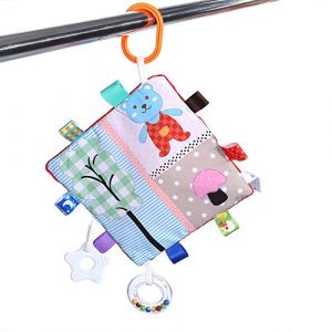 Generic Baby Relaxing Taggies Couverture, étiquette Douce Jouet bébé, bébé Dentition Jouet coloré Peau - nouveau-né (Champignon d'ours) (Fendysey, neuf)