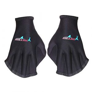 ANPPEX Gants Palmés Natation Aquatiques Gants d'entraînement Gants de Natation Gants Aquatiques Résistant à l'eau Gants Néoprène Palmés (RENZE, neuf)