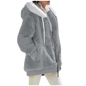 WZYYDS Veste Polaire Femme Fille Hiver Chaude Sweats Manteau À Capuche Zippé Laine Épais Grande Taille Teddy Blousons Fourrure Hooded Manche Longue Pas Cher Mode Automne Hiver Outerwear (WZYYDS, neuf)