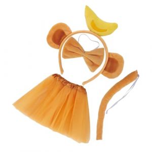 BESTYASH 1 Ensemble Costume De Bande De Singe Bandeau D’oreille D’animal Bandeaux D'oreille D'animal Drôle Dessin Animé Bandeau Oreille De Singe Faire La Fête Oreilles Brun En Tissu (Feast of Yan, neuf)