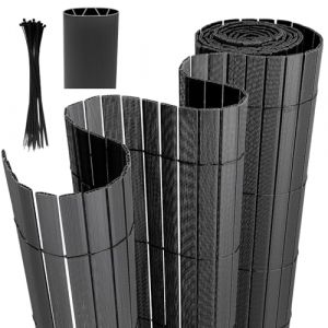 Joparri Canisse en PVC, Brise Vue en PVC 120 x 500 cm, Cl&ocirc;ture de Jardin avec Serre-c&acirc;bles, Brise-Vue pour Jardin, Balcon, terrasse, cl&ocirc;ture, Double Renfort int&eacute;rieur, Anthracite (LILYLILY, neuf)