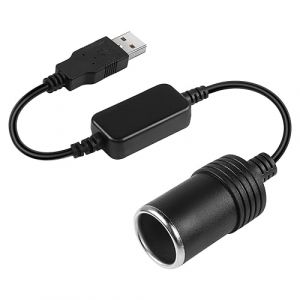 HATMINI C&acirc;ble d'alimentation Adaptateur USB A vers Allume-Cigare, 0,3 m 5 V USB A m&acirc;le vers Prise Allume-Cigare 12 V Femelle c&acirc;ble convertisseur pour enregistreur de Conduite de Voiture, GPS (USB A) (yimaihui, neuf)